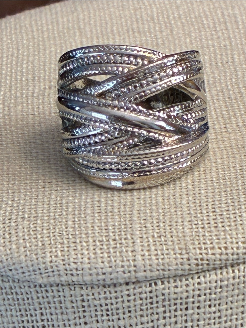 Sterling Silver Multi-Band Crisscross Statement Ring